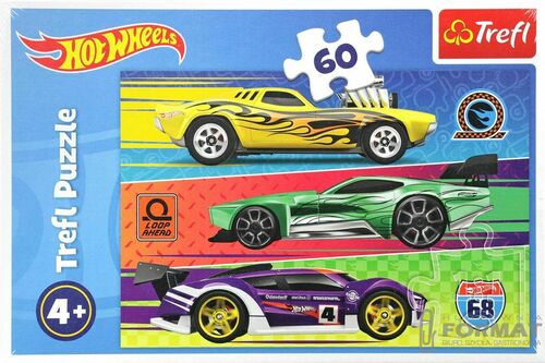 Puzzle 60el Wyścig / Mattel Hot Wheels 17389 Trefl 1