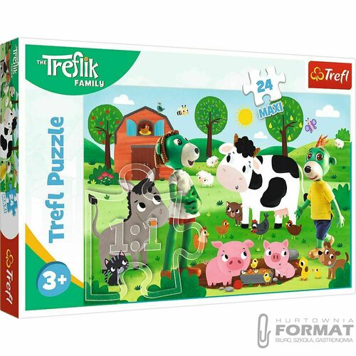 Puzzle 24el Maxi Zimowy czas z Treflikami. Rodzina 1