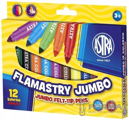 FLAMASTRY JUMBO 12 KOLORÓW ASTRA 1