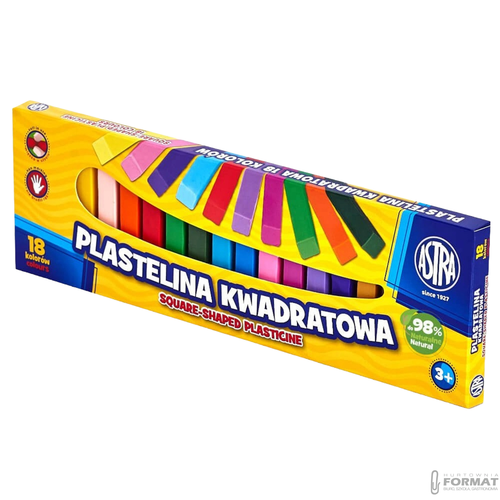 Plastelina kwadratowa ASTRA 18 kolorów 1