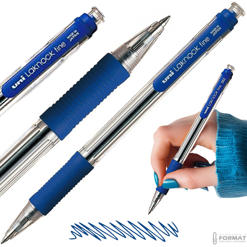 DŁUGOPIS AUTOMATYCZNY UNI LAKNOCK FINE SN-101 NIEBIESKI DO SZKOŁY BIURA 1
