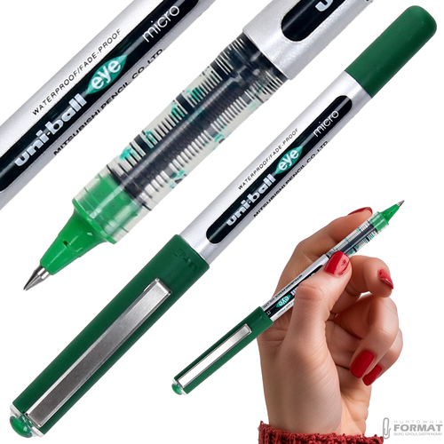 PIÓRO KULKOWE UNI-BALL EYE UB-150 ZIELONY WODOODPRORNY TUSZ PIGMENTOWY 1