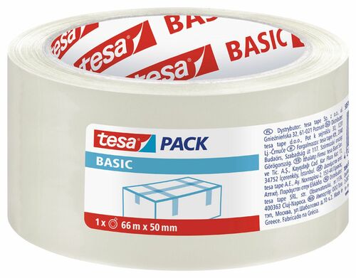 Taśma pakowa Tesa Basic 50x66 [mm x m] przezroczysta (58570-00000-00) 1
