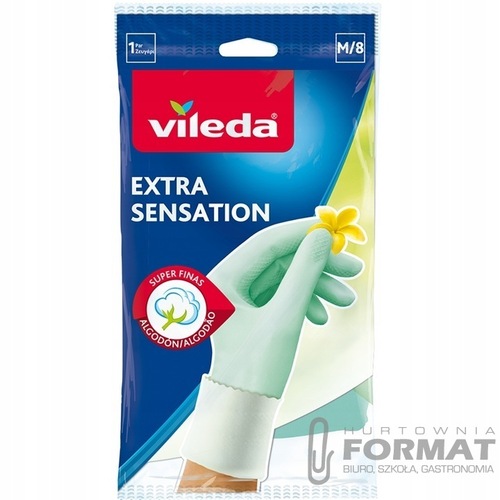 Rękawice gumowe rozmiar M VILEDA Extra Sensation 1