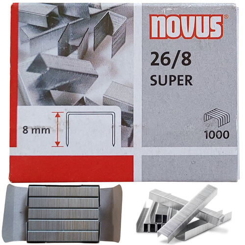 OCYNKOWANE ZSZYWKI BIUROWE DO ZSZYWACZA 26 x 8 mm NOVUS 1000 szt. 1