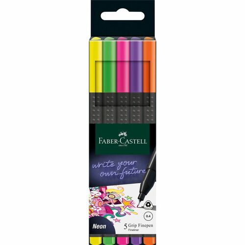 Faber-Castell Cienkopisy neonowe Grip 5 kolorów 1