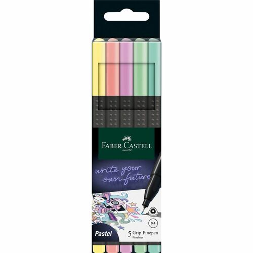 Faber-Castell Cienkopisy Grip pastelowe 5 kolorów 1