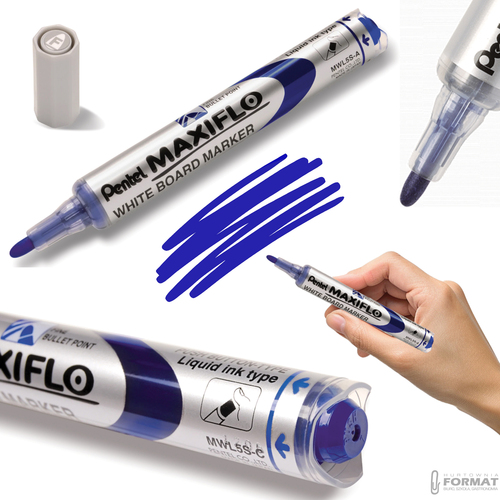 MARKER SUCHOŚCIERALNY PENTEL MAXIFLO NIEBIESKI MWL5S-C DO BIAŁYCH TABLIC 1