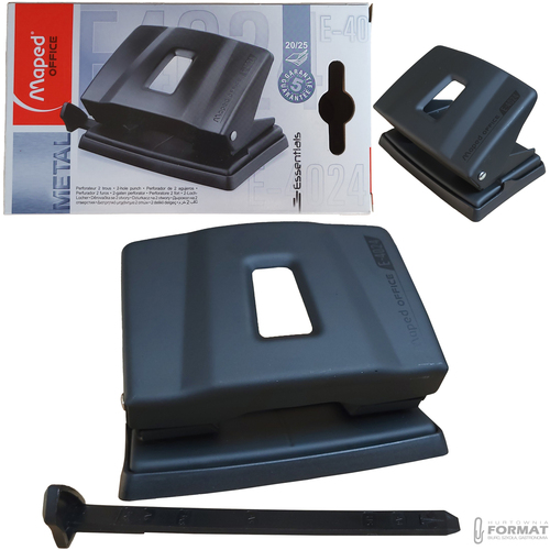 CZARNY METALOWY DZIURKACZ ESSENTIALS METAL DO 25 KARTEK MAPED OFFICE 1