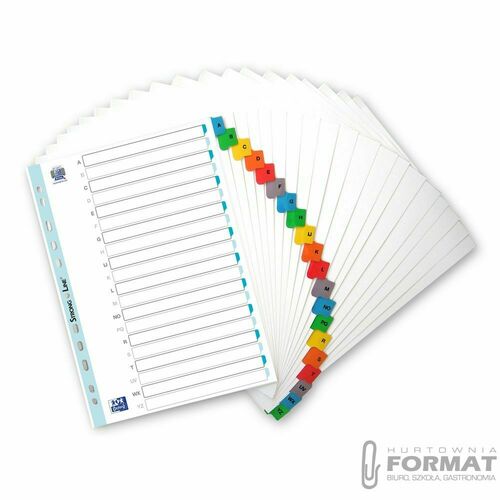 Przekładka alfabetyczna Oxford Mylar A4 biała 170g 20k A-Z (100204595) 1