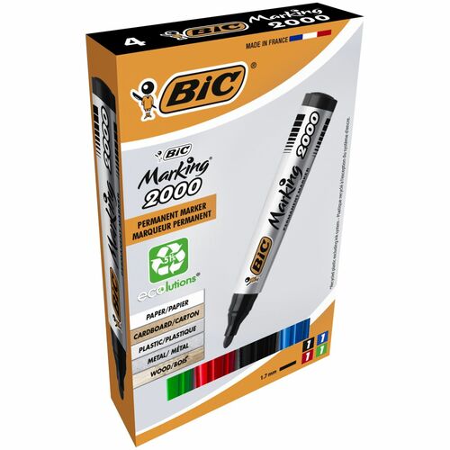 Marker permanentny Bic Marking 2000 komplet 4 szt, mix 1,5mm okrągła końcówka (8209112) 1