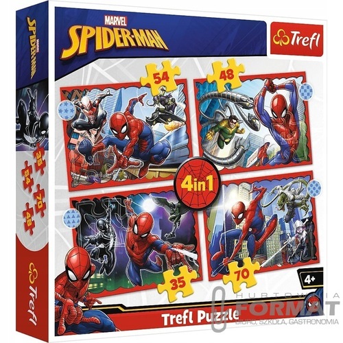 Puzzle 4w1 Bohaterski Spider-Man Disney Marvel Spi 1