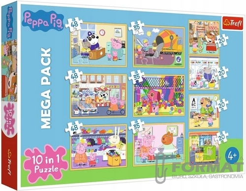 Puzzle 10w1 Poznaj Świnkę Peppę 90383 Trefl p6 1