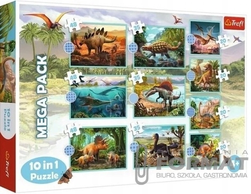 Puzzle 10w1 W świecie dinozaurów 90390 Trefl 1