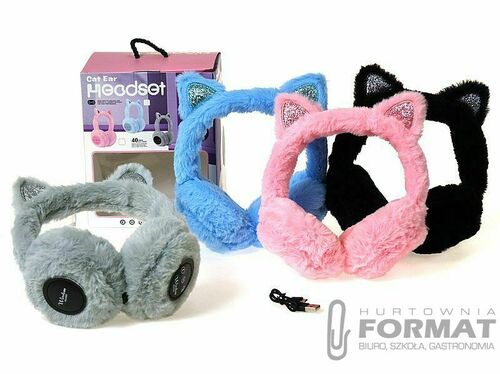 Słuchawki Adar bezprzewodowe ze światłem, z uszami, kabelek USB (556300) 1